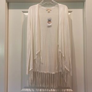 Michael Kors LS Fringe Sweater NWT